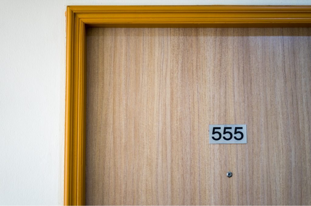 Angel Number 555 on a Door